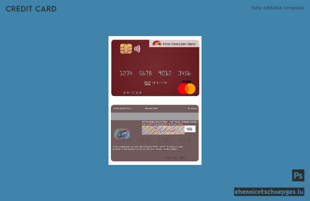 Beispielvorschau für die Mastercard der Hawaii First Hawaiian Bank